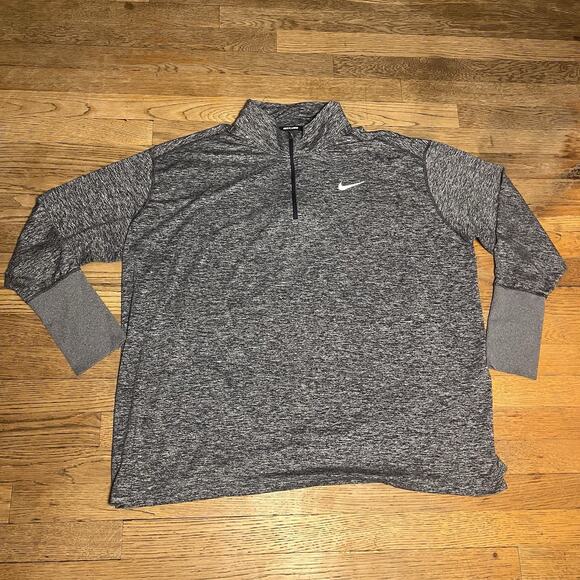 Nike Running Dri-Fit Womens Plus Size 3X Zip Thumbhole Athletic Top Gray 1/4 Zip - Picture 15 of 16